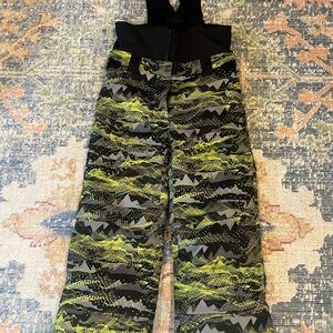 Obermeyer Black & Neon Green Patterned Kids Snow Overalls